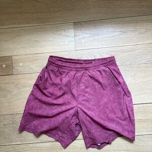 Pink Lululemon 7” inseam athletic Shorts with liner